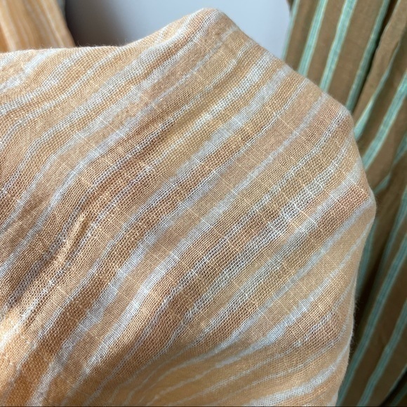 Urban Outfitters Peach Jaden Striped Scoop Back Wide Leg Lightweight Jumpsuit - Picture 9 of 17